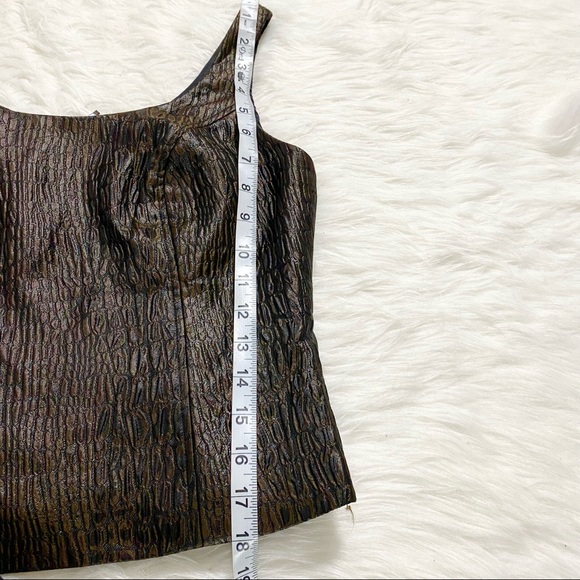 DONALD DEAL Brown Print Top - Picture 4 of 5